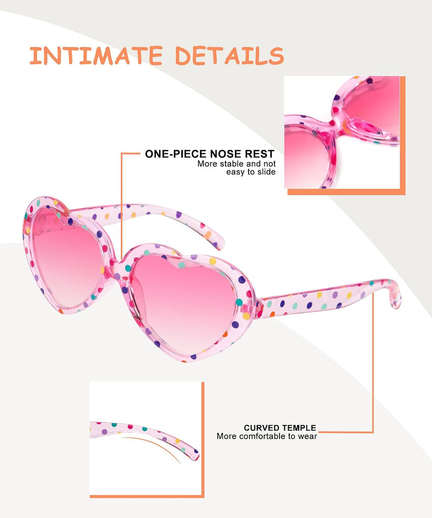 Toddler Girls Sunglasses Polarized Heart-Sunglasses for Kids girls