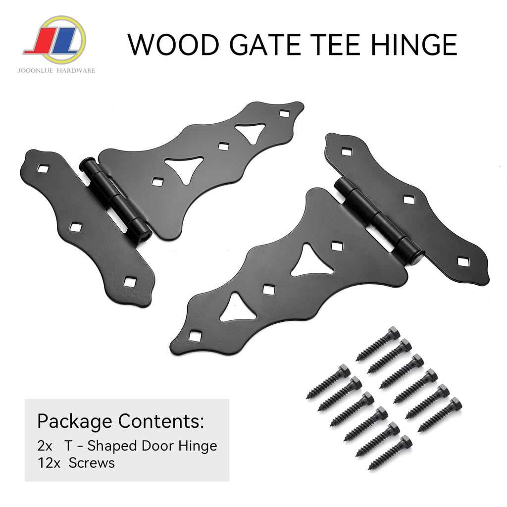 Gate Hinges, Heavy Duty T-Hinge for Wood Fence, 1 Pack
