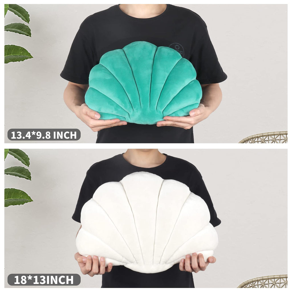 Seashell Pillow Sea Shaped Decorative Princess Throw Pillow 3D Velvet Soft Ocean Cute Throw Pillows for Bed Couch