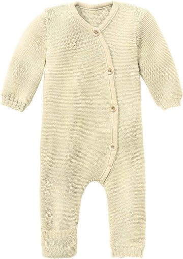 Merino Wool Baby Coverall, Knit Long Sleeve Jumpsuit Romper