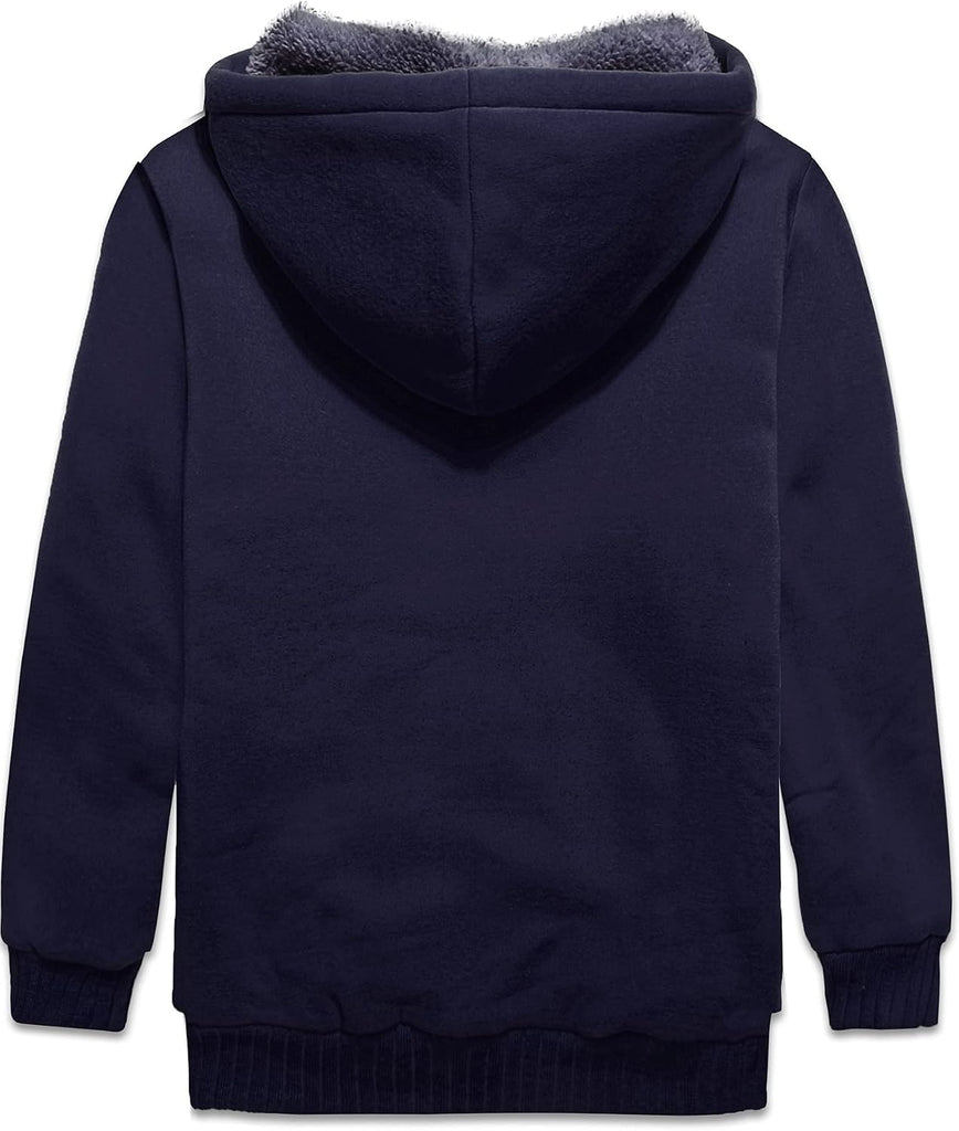 Boys Sherpa Lined Hoodie Kids Fleece Jacket Sweatshirt