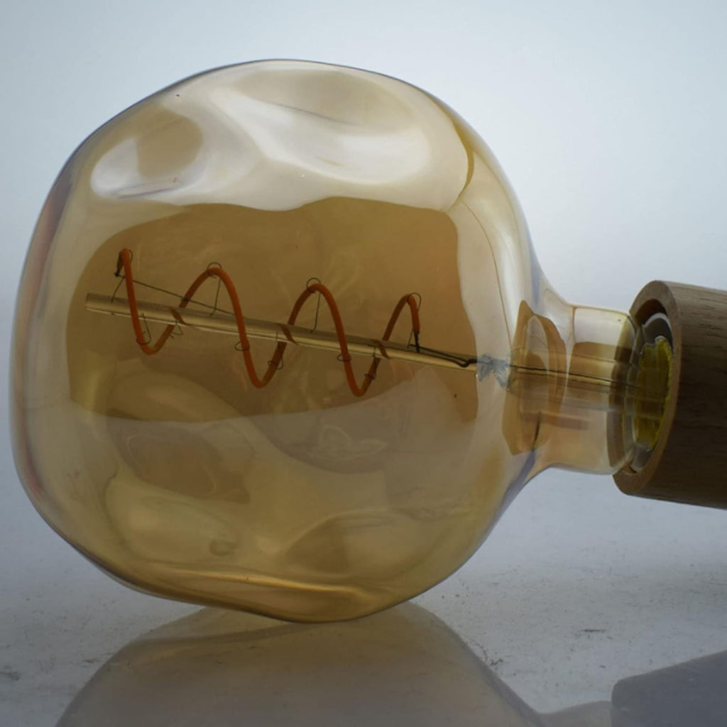 4W Dimmable LED Vintage Edison Light Bulb 40W Equivalent G125 Amber Glass Spiral Filament Decorative Lamp