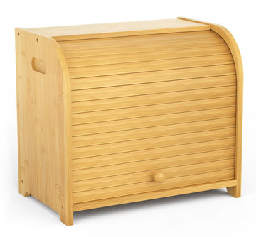 Bamboo Countertop, Roll Top Bread Storage Box