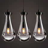 Raindrop Pendant Lights Kitchen Island Set of 3 Teardrop Black Hanging Light Fixtures Clear Solid Glass Pendant Light Modern Chandeliers for Dining Room Porch Corridor Living Room A121-B0CFTN5HS6