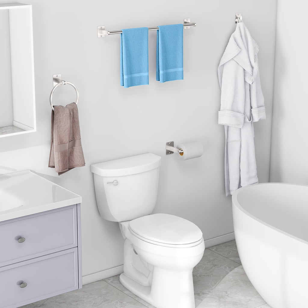 Brushed Nickel Bathroom Accessories Set, 4 PCS Bathroom Hardware Set
