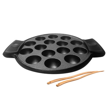 Cast Iron Aebleskiver Pan/Ebelskiver Pan/Ideal for poffertjes pan (15 Hole)