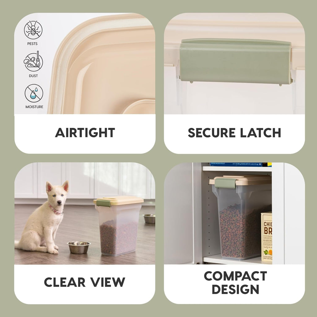 USA Dog Food Storage Container, Up to 13 lbs, Almond, Made in USA