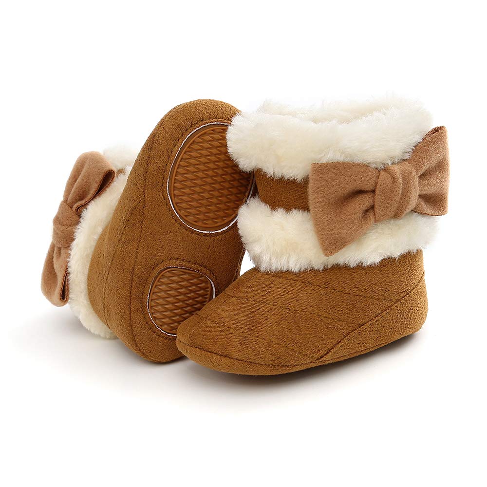 Baby Boy Girl Boots Newborn Shoes Winter Snow Bowknot Anti-Slip Soft Sole Warm Infant Toddler Prewalker Booties