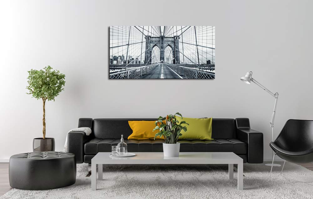 Black and White New York City Brooklyn Bridge Wall Painting Wall Canvas Prints Painting Picture Stretched and