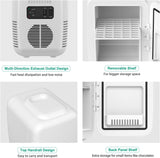 Mini Fridge, 4 Liter/6 Can Portable Cooler and Warmer Personal Refrigerator for Skin Care, Cosmetics, Beverage
