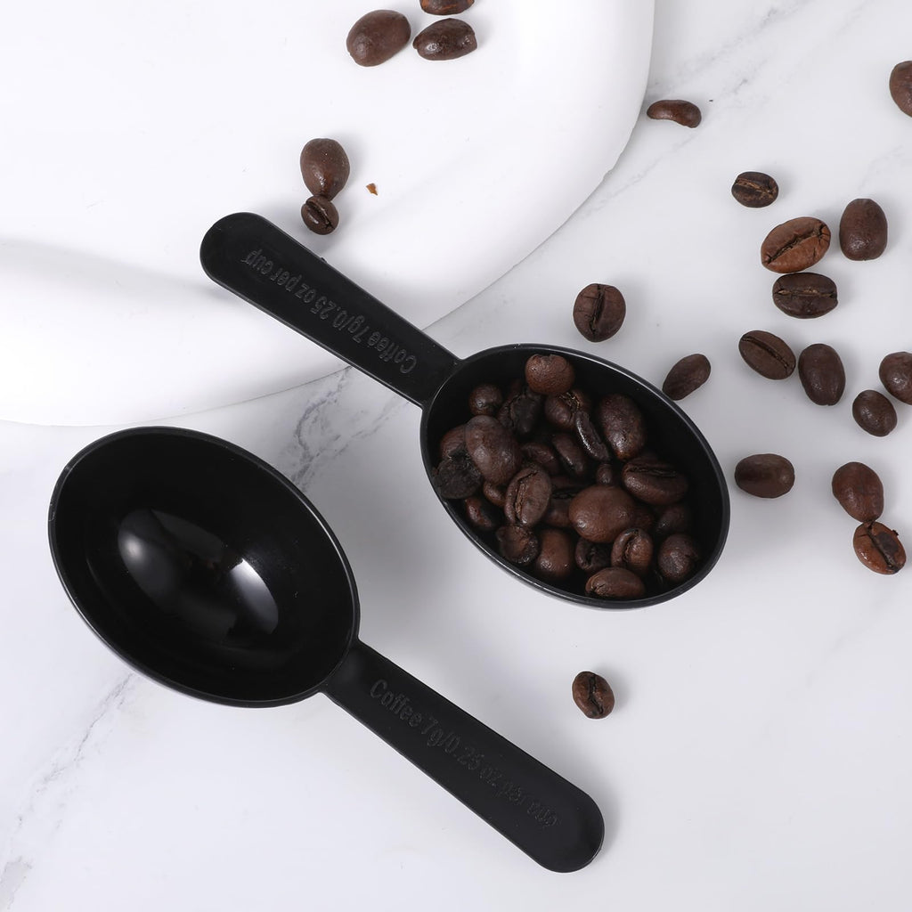 Small Scoops for Canisters, 5 Pack Plastic Scoopers for Containers, Black Coffee Measuring Scoop for Tea, Sugar