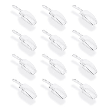 5.5" Mini Acrylic Plastic Scoops for Weddings, Candy Dessert Buffet, Ice Cream, Protein Powders, Coffee, Tea (Clear)