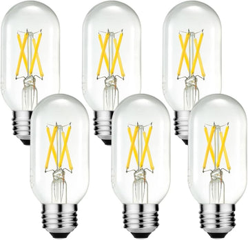 T45 E26 Led Bulb 60 watt,Edison Bulbs,Neutral White 4000K,Clear