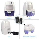 Small Dehumidifier,12V3A adapter，1200 Cubic Feet (215 sq ft) Portable Mini Dehumidifier Quiet Use for High Humidity in