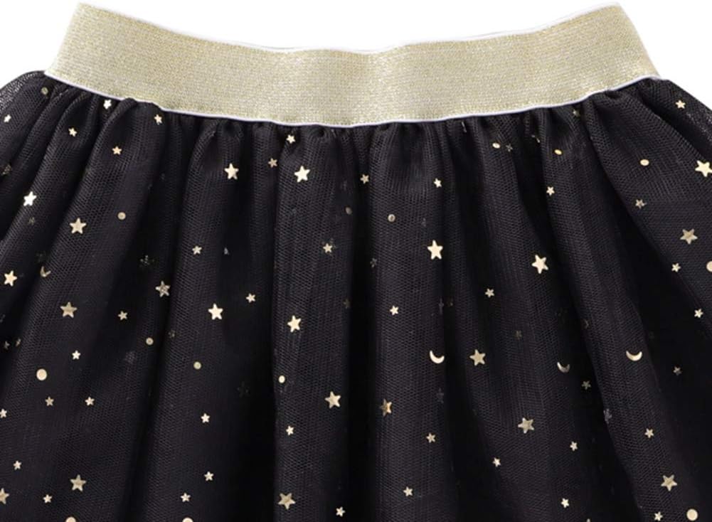 Toddlers Girls Sparkle Tulle Tutu Skirt with Sequins Stars Moon Sun