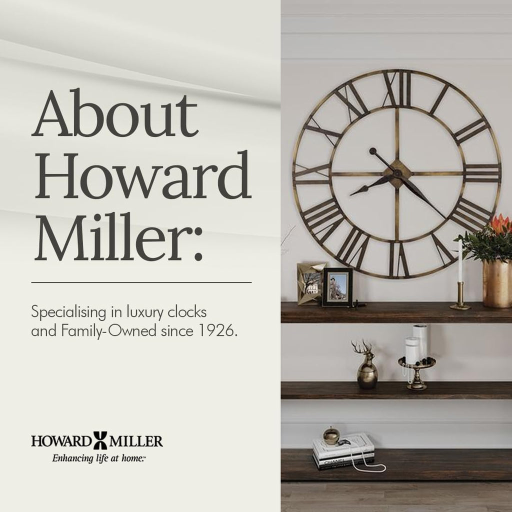 Howard Miller Seeley Mantel Clock - Antique Tabletop Clock with Quartz Movement, Bent Iron Frame, Industrial Style