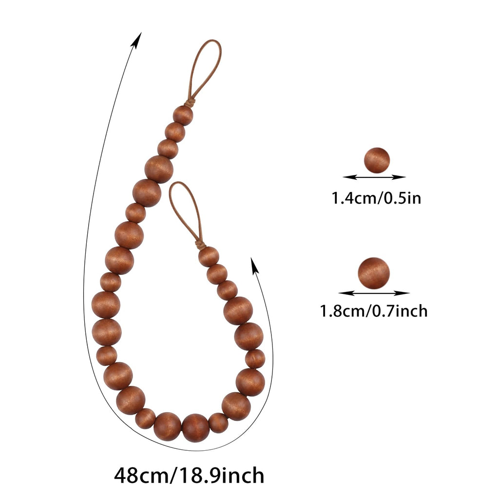 Curtain Tieback Wood Bead Curtain Tiebacks Curtain Holdbacks for Wall Curtain Ties Window Treatment Curtain - 2 Pieces