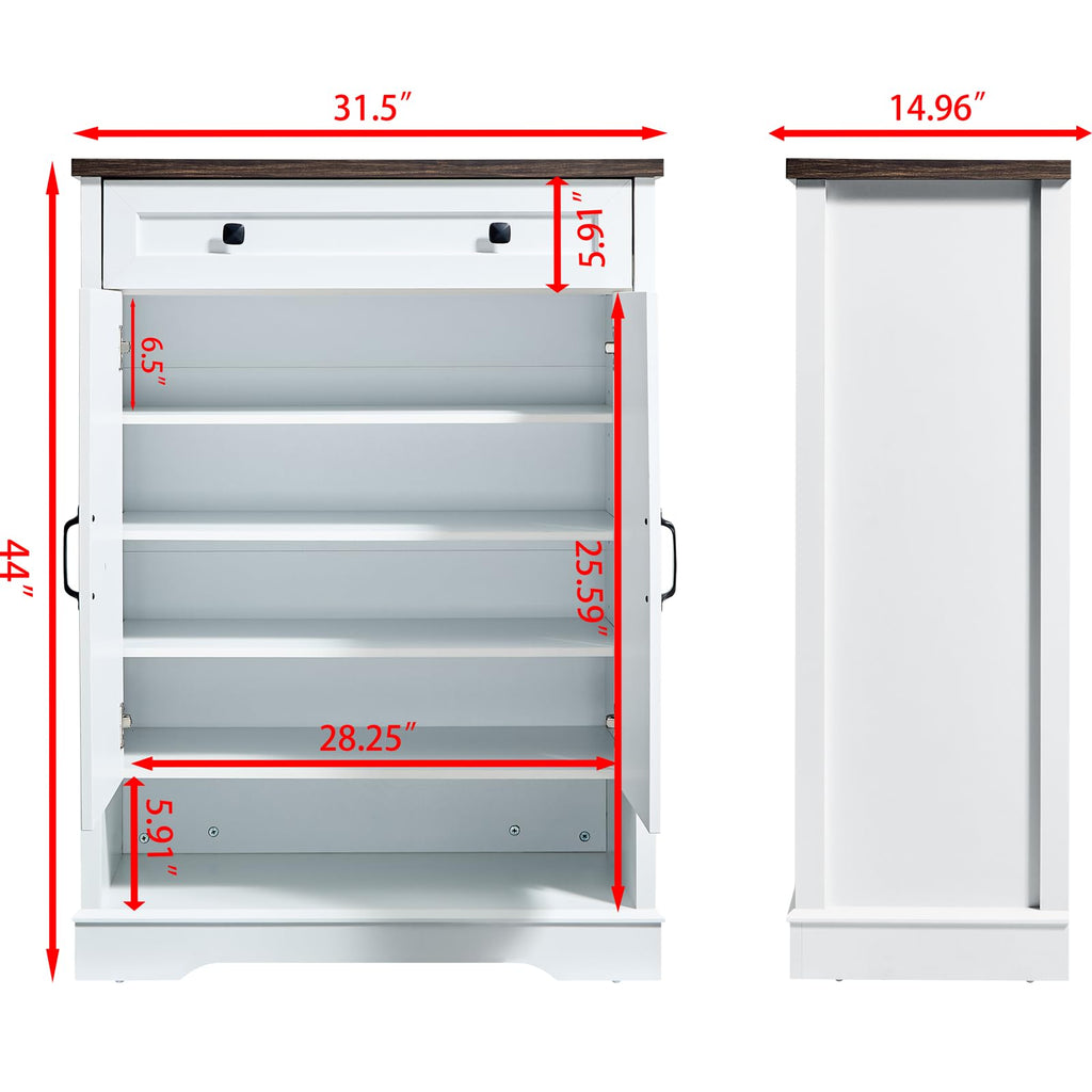 Shoe Cabinet with Drawer, Shoe Storage Cabinet with Doors, White