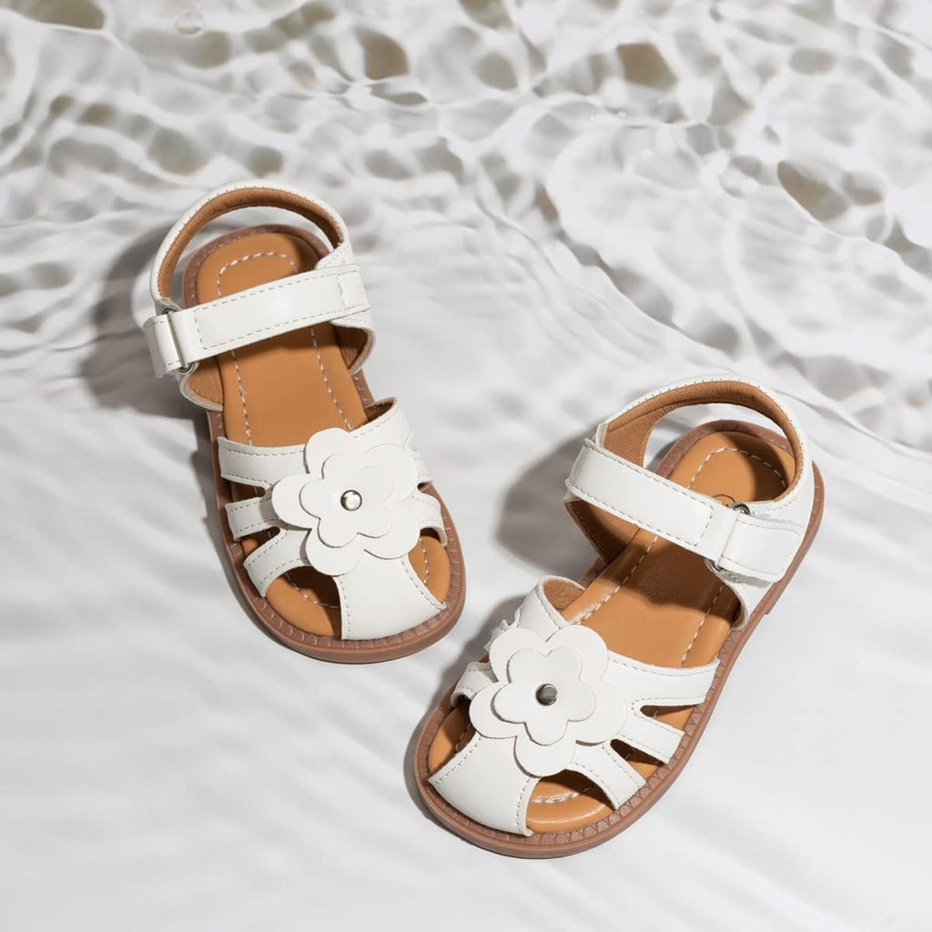 Girls Sandals Closed Toe Flower Summer Outdoor Beach Dress Shoes (Toddler/Little Kid)