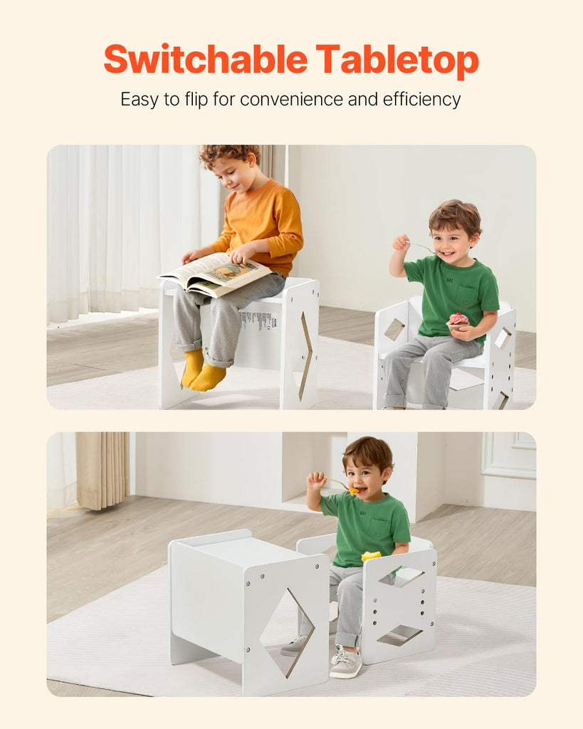 Montessori Weaning Table and Chair Set, Wooden Toddler Table and Chair Set for Aged 1-5, Adjustable Height Kids