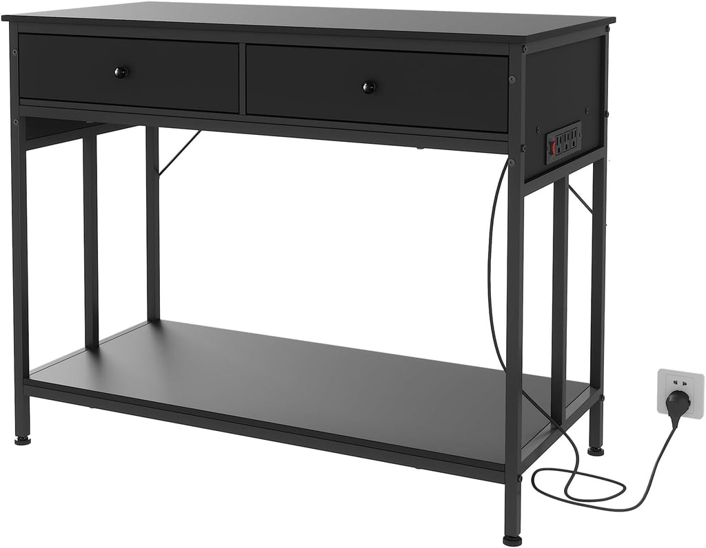Fish Tank Stand with Power Outlet 40-50 Gallon, Metal Aquarium Stand with Drawer Storage, Heavy Duty Fish Tank Table