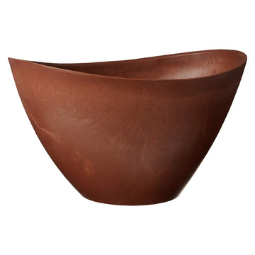 Plastic/Stone/Wood Composite Curved Planter Pot - No Drainage Hole (Drillable), for Indoor and Outdoor Plants