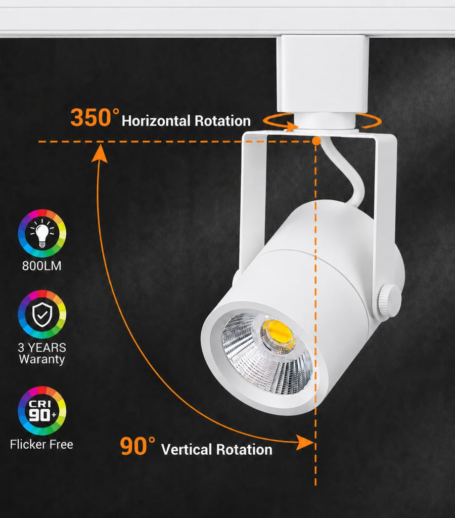 L Type Track Lighting Heads Dimmable LED Track Light Heads with Remote, 2700K-6500K Adjustable, Flicker Free CRI90+