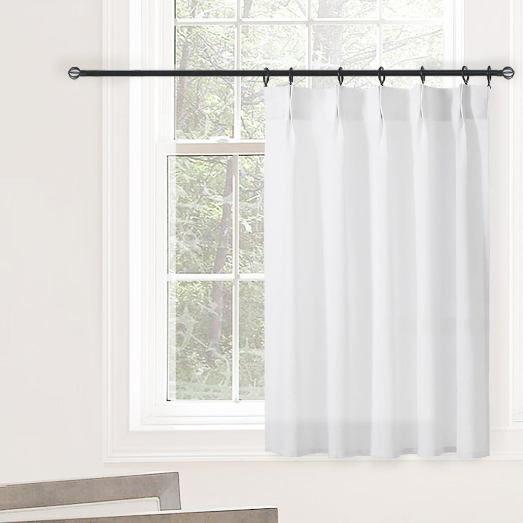 Kitchen Window Curtains Over Sink, Pinch Pleat Linen Sheer Short Back Door Curtains for Inside House Front Door Window