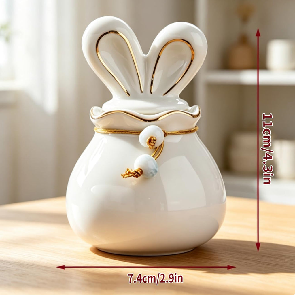 Pet Urn for Rabbit Ashes, Ceramic Urns for Dog, Animal Urn, Pet Cremation Box, Ceramics Memorial Ashes(White)