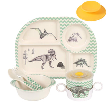 Toddler Baby Plates and Bowls Set, 7Pcs Kids Plate Dinnerware Set