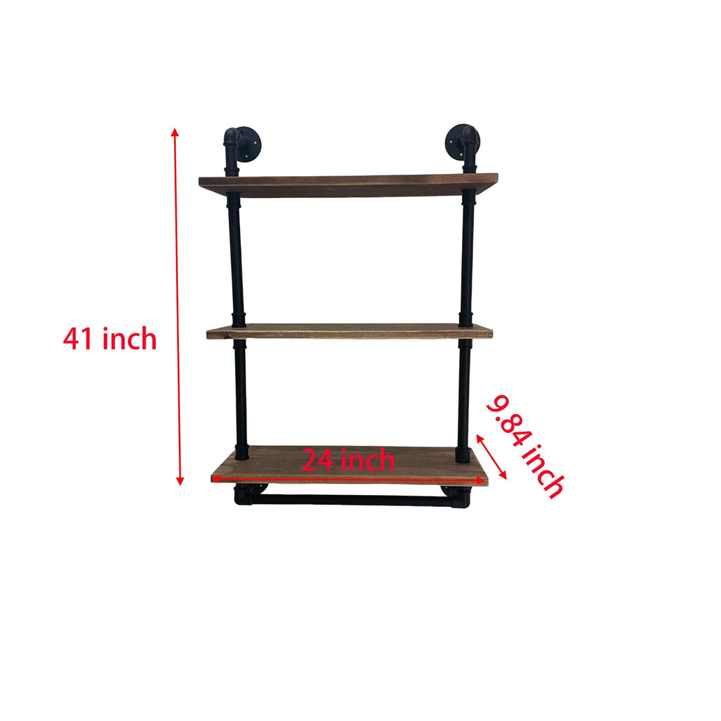 Industrial Pipe Shelving Bathroom Shelves with Towel bar