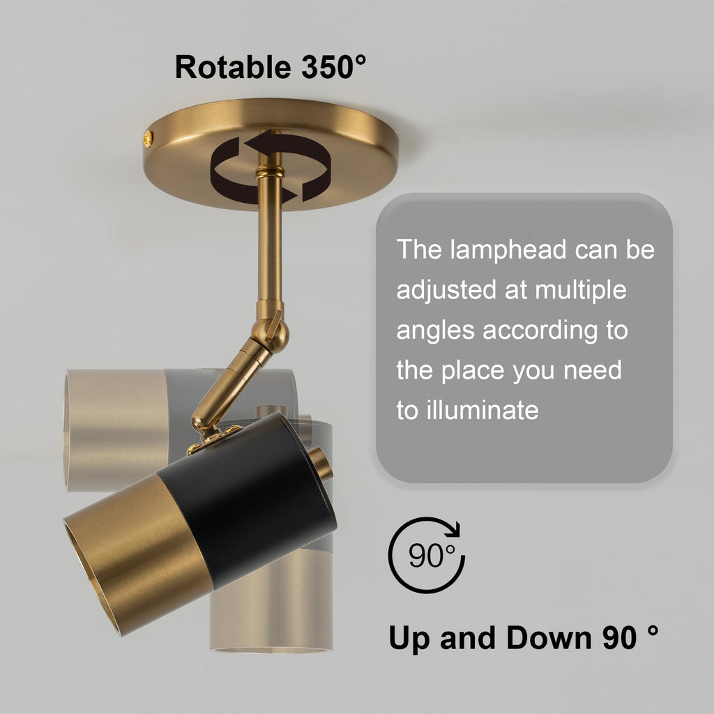 Modern Ceiling Spotlight, Gu10 Spot Lights Indoor with 350° Pivoting, 2-Packs Adjustable Directional Spotlight