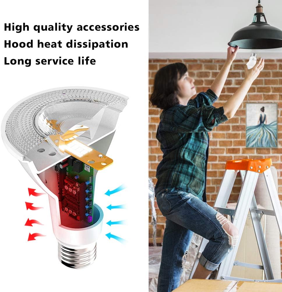 7W Par20 LED Bulb (50W Equivalent), UL Listed, 5000k Daylight White Dimmable Flood Bulbs Lights, 500 Lumens, E26