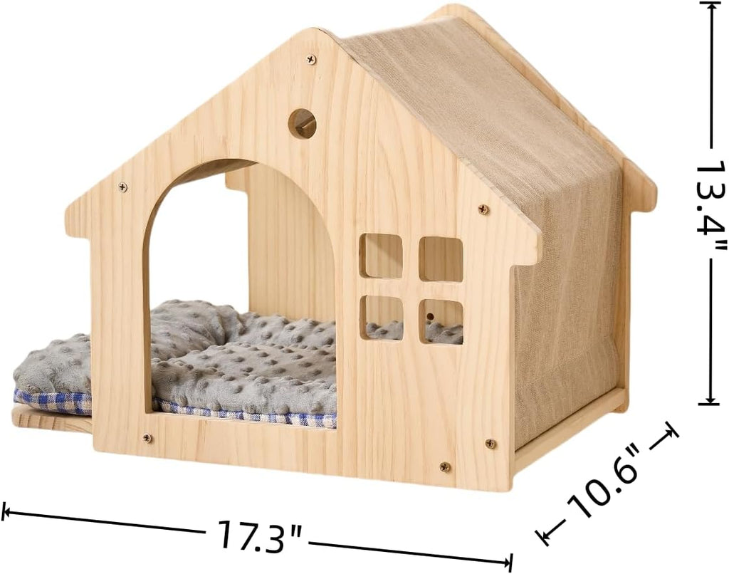 2-Pack Natural Wood Cat Wall House Bed