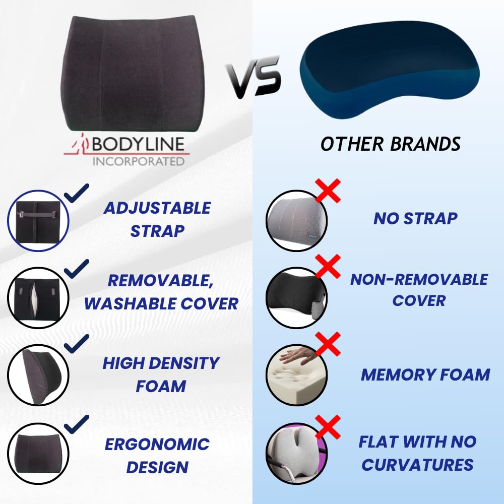 Back-Huggar - Traditonal/Regular Style - The Original Lumbar Cushion - Black