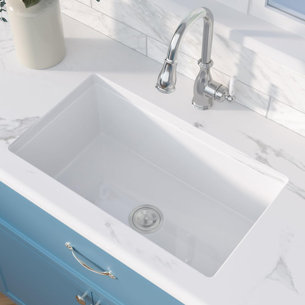 30 Inch White Undermount Sink Fireclay 30x18 Inch White Kitchen Sink Dual Drop in & Undermount Kitchen Sinks Single
