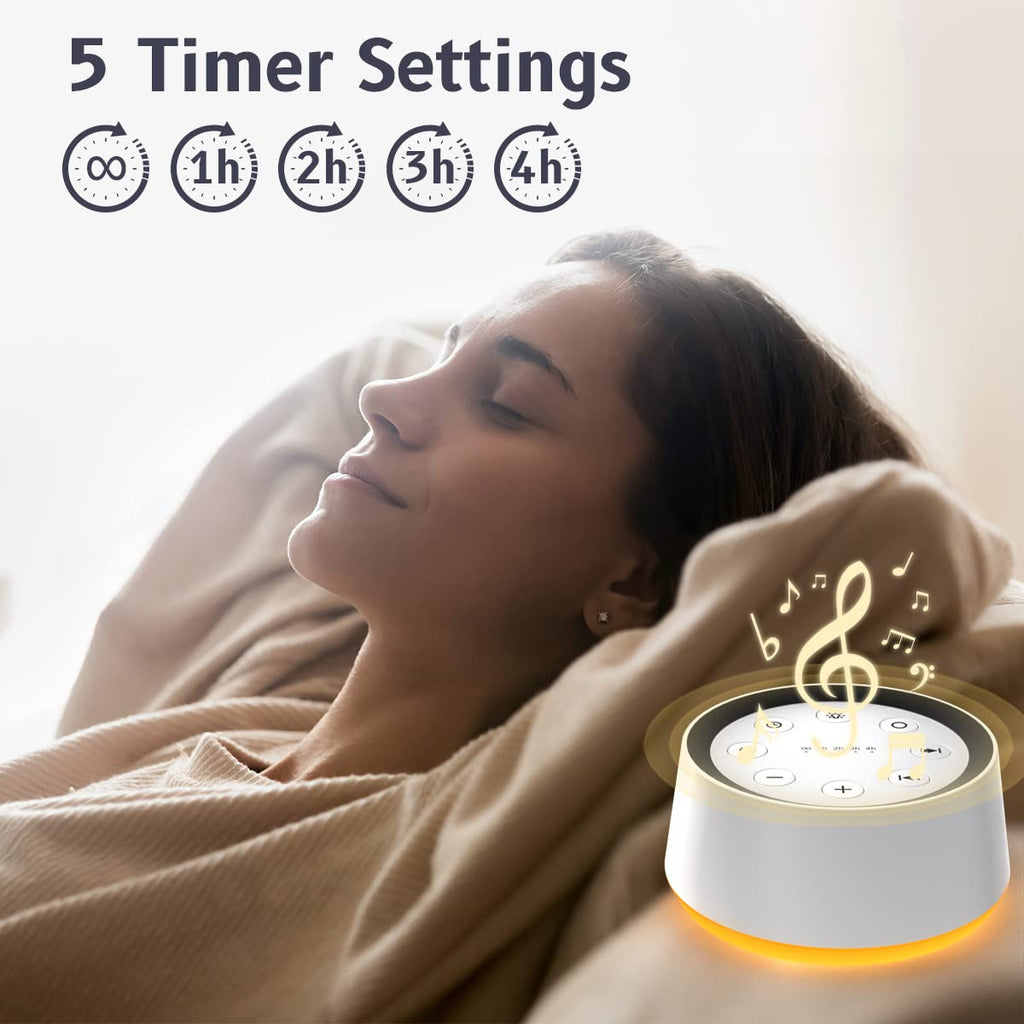 Brown Noise Sound Machine with 30 Sounds, 12 Colors Night Light White Noise Machine for Adults Baby Kids Sleep Machines