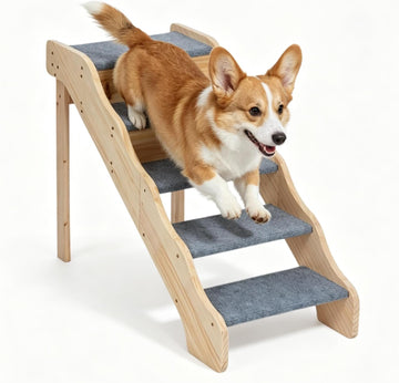 Wooden Dog Stairs, 5-Step Pet Steps