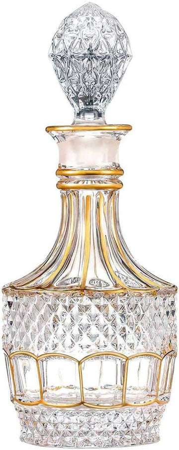 Ry Hand painted Gold design liquor Decanter,Crystal Whiskey Decanter