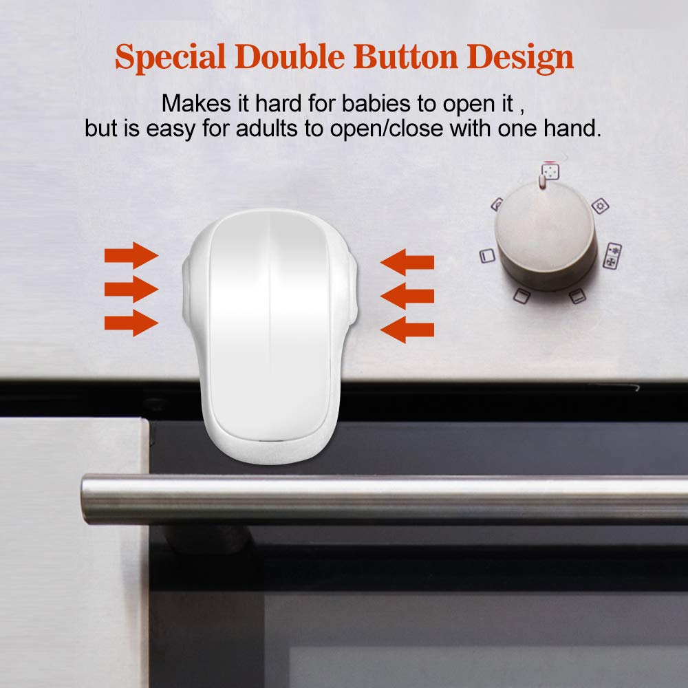 Child Safety Heat-Resistant Oven Door Lock, Oven Front Lock for Kids Easy to Install, Use Adhesive,No Screws or Drill