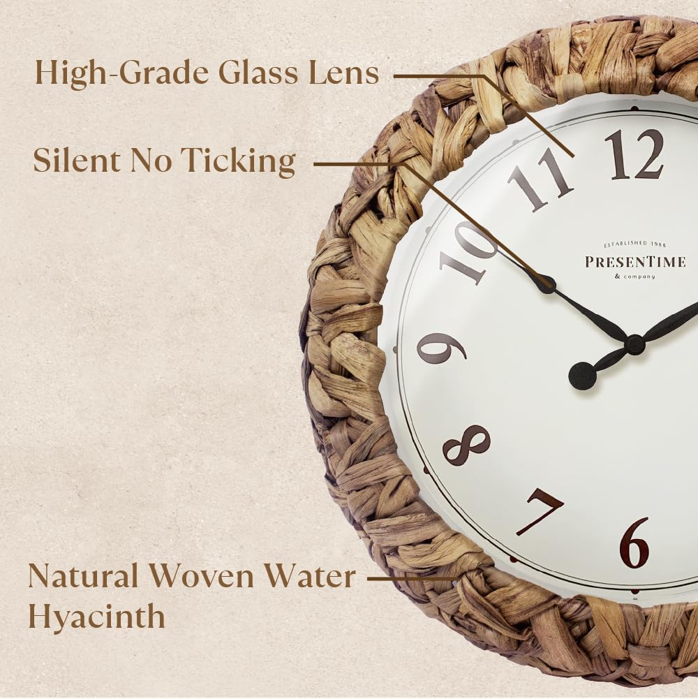 Farmhouse Series, Rustic Woven Clock