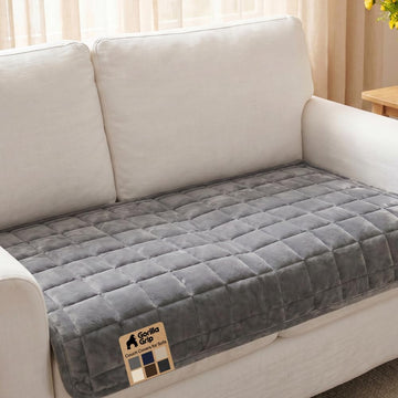 Slip and Leak Resistant Plush Loveseat Cover, Gray