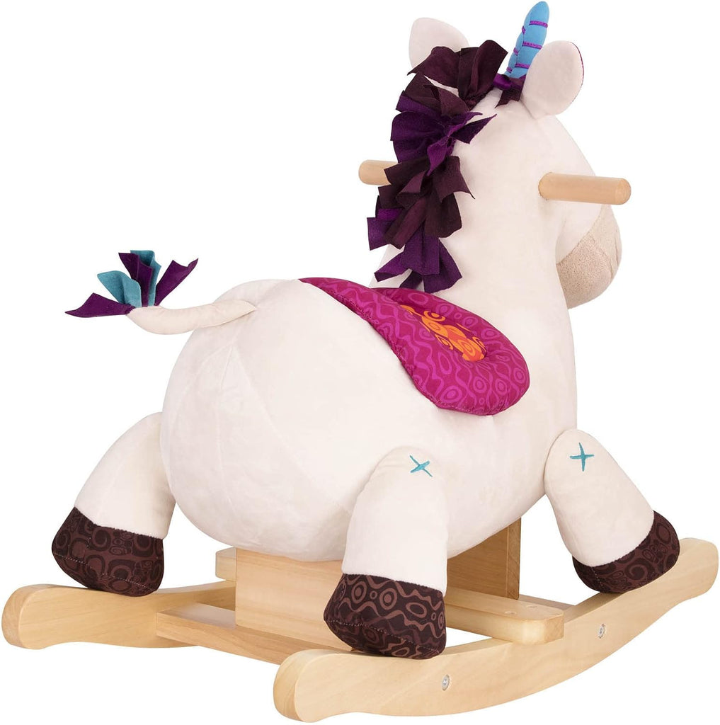 Unicorn Rocker, Dilly-Dally Wooden Ride-On Plush Toy, Soft Toys