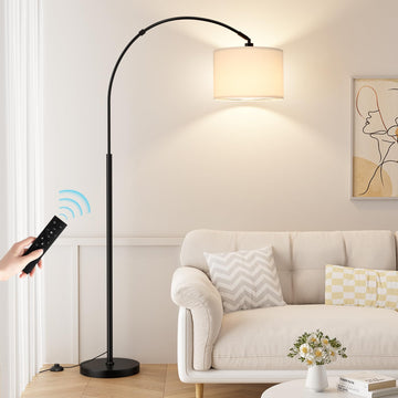 Dimmable Arc Floor Lamp with Remote, Color Temp Adjustable
