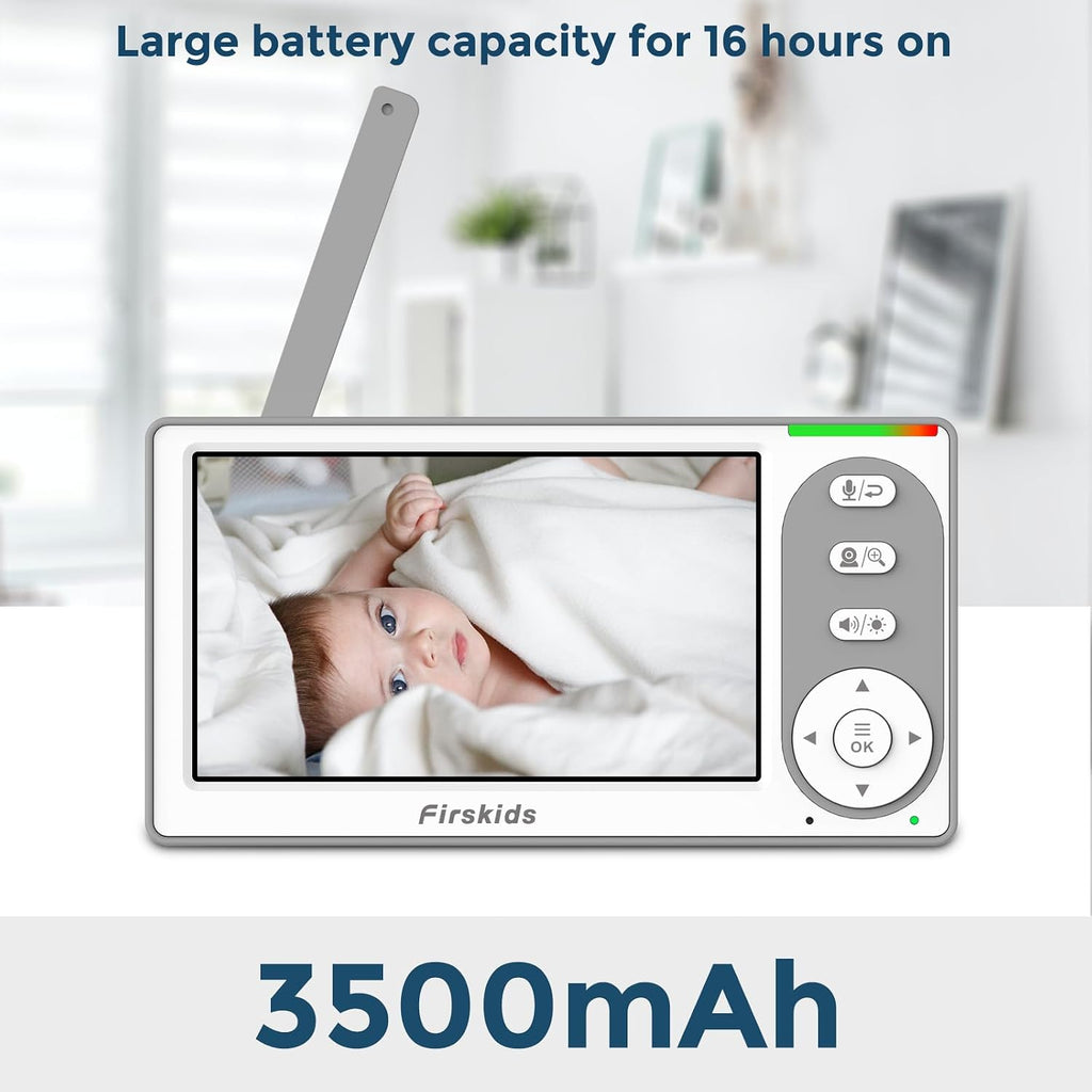 Monitor - 1000ft Long Range Baby Monitor with Camera and Audio No WiFi, Built in 3500mAh Battery,Auto Night Vision