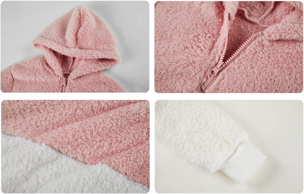Girls Fuzzy Fleece Pullover Hoodies Sweatshirt