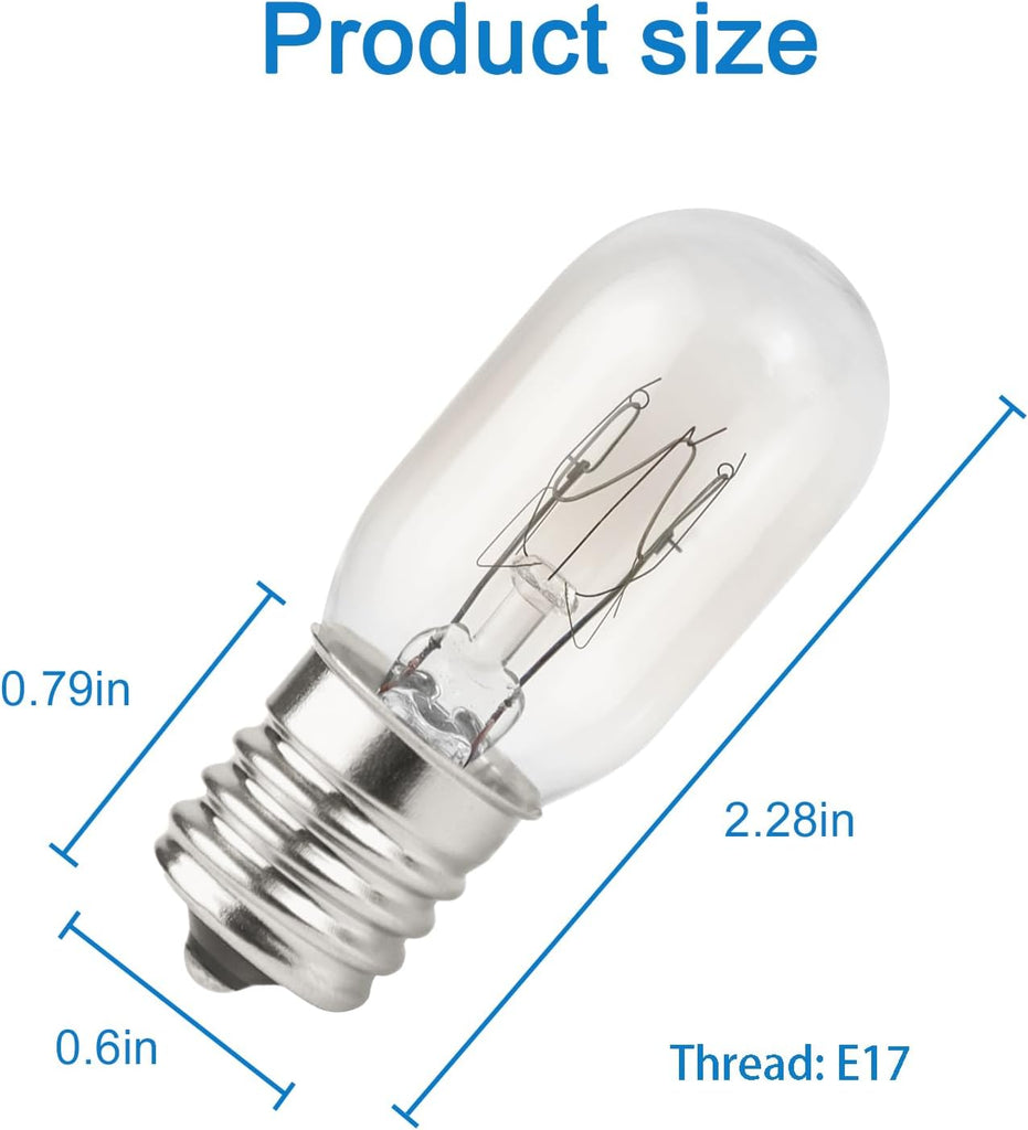 Microwave Bulb 110-130V Wide Voltage E17 T7 110-130V 25W,2 Pack