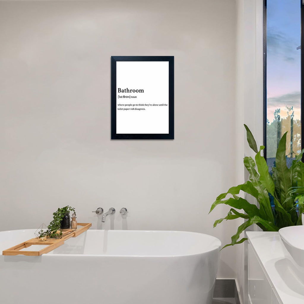 Black and White Bathroom Decor Sign Paintings Bathroom Rules Wall Art Framed Modern Canvas Print Artworks for Wall