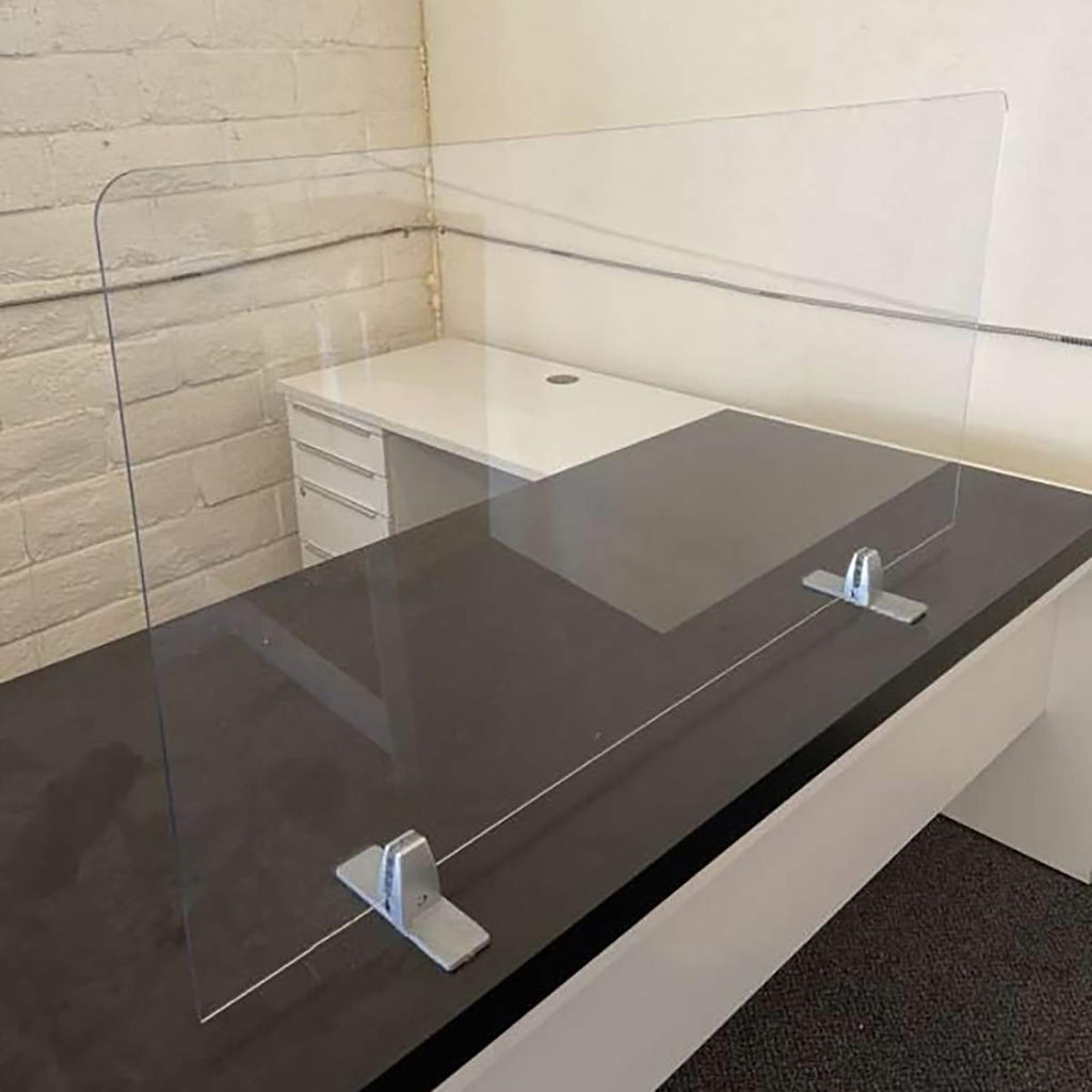 4 Pack Acrylic Sneeze Guard Holder Bracket, Desk Partition Divider Clip