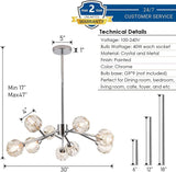 Sputnik Chandeliers for Dining Room Light Fixture Over Table, Modern Crystal Chandeliers, 9 Lights Chrome Lighting Fixtures for Living Room Bedroom Kitchen Island Bar A116-B08GFYFPGY